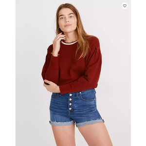 Madewell High Rise Denim Shorts Size 31 Button Fly Roll Hem High Waist Jeans